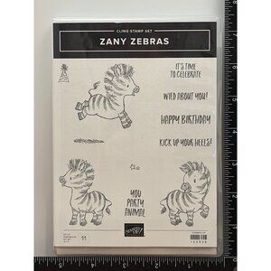 STAMPIN' UP! 152536 ZANY ZEBRA RUBBER CLEAR MOUNTED STAMP SET OF 11 BIRTHDAY